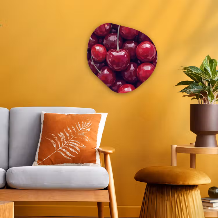 Fruit - Kersen - Eten - Modern - Rood Wandcirkel Organisch Forex 3mm klein -sfeer4