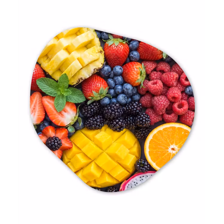 Fruit - Vers - Kleurrijk - Eten Wandcirkel Organisch Forex 3mm klein -3d