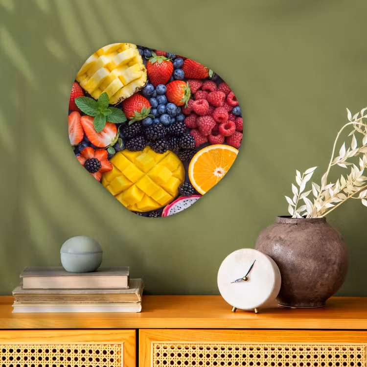 Fruit - Vers - Kleurrijk - Eten Wandcirkel Organisch Forex 3mm klein -sfeer2