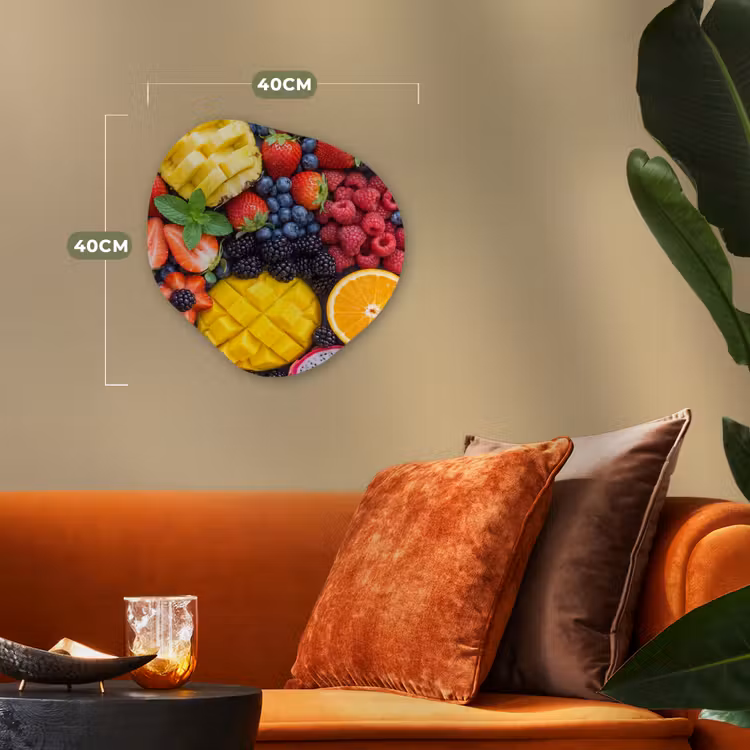 Fruit - Vers - Kleurrijk - Eten Wandcirkel Organisch Forex 3mm klein -sfeer3