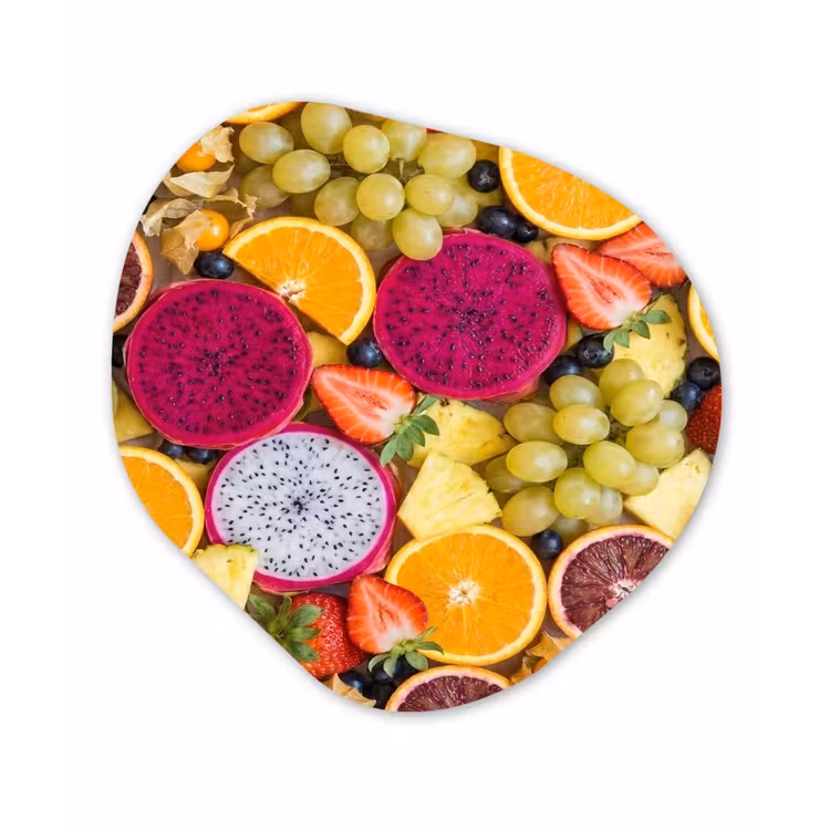Fruit - Assortiment - Kleurrijk - Gezondheid Wandcirkel Organisch Forex 3mm klein -3d