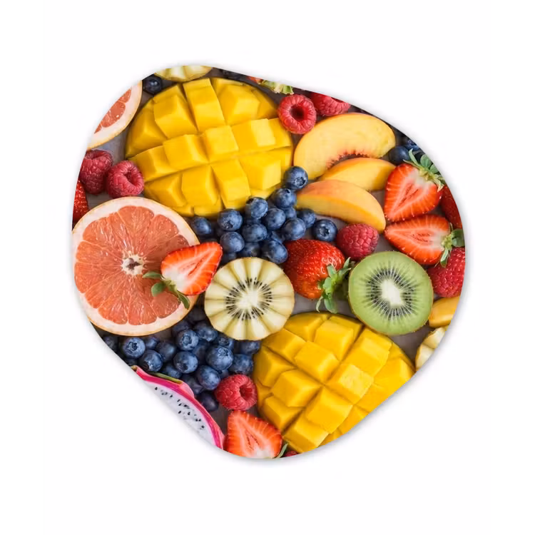 Fruit - Versneden - Kleurrijk - Eten - Gezond Wandcirkel Organisch Forex 3mm klein -3d
