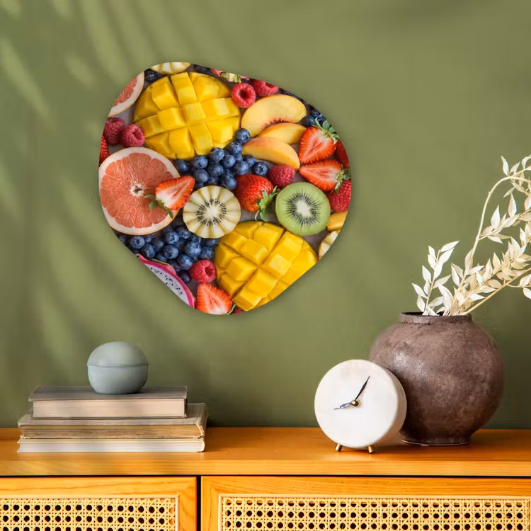 Fruit - Versneden - Kleurrijk - Eten - Gezond Wandcirkel Organisch Forex 3mm klein -sfeer2