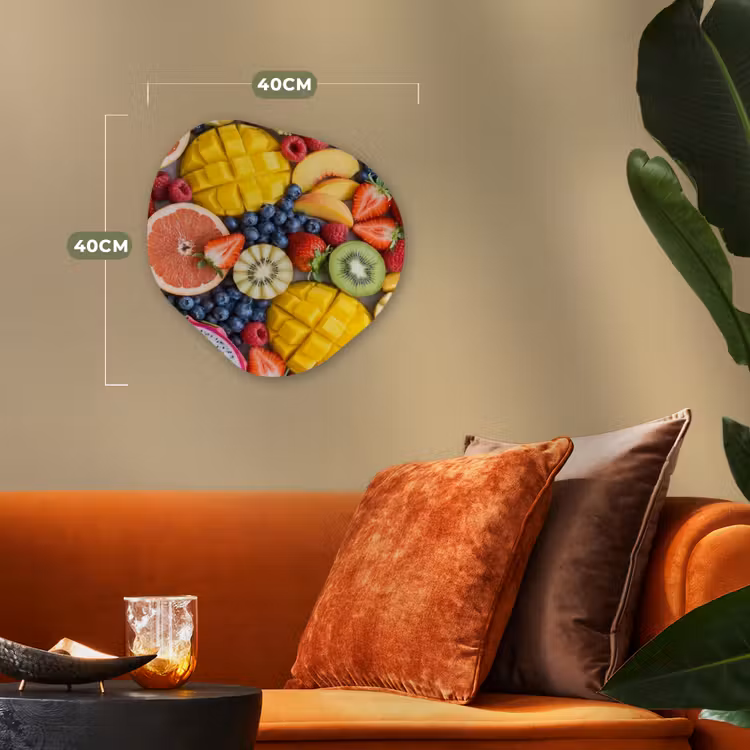Fruit - Versneden - Kleurrijk - Eten - Gezond Wandcirkel Organisch Forex 3mm klein -sfeer3