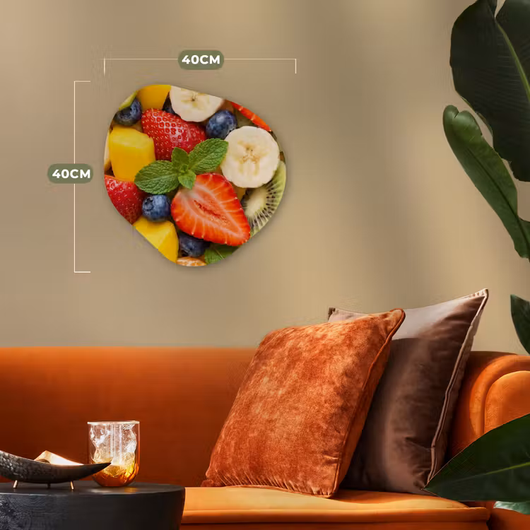 Fruit - Plakjes - Eten - Kleurrijk Wandcirkel Organisch Forex 3mm klein -sfeer3