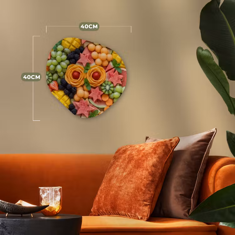 Fruit - Variatie - Kleurrijk - Vers - Eten Wandcirkel Organisch Forex 3mm klein -sfeer3