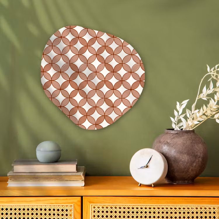 Geometrisch - Cirkels - Modern - Terracotta Wandcirkel Organisch Forex 3mm klein 629 -sfeer2