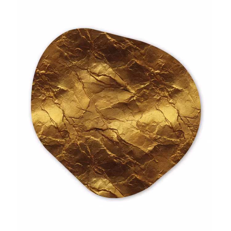 Bladgoud - Textuur - Goud Wandcirkel Organisch Forex 3mm klein 629 -3d