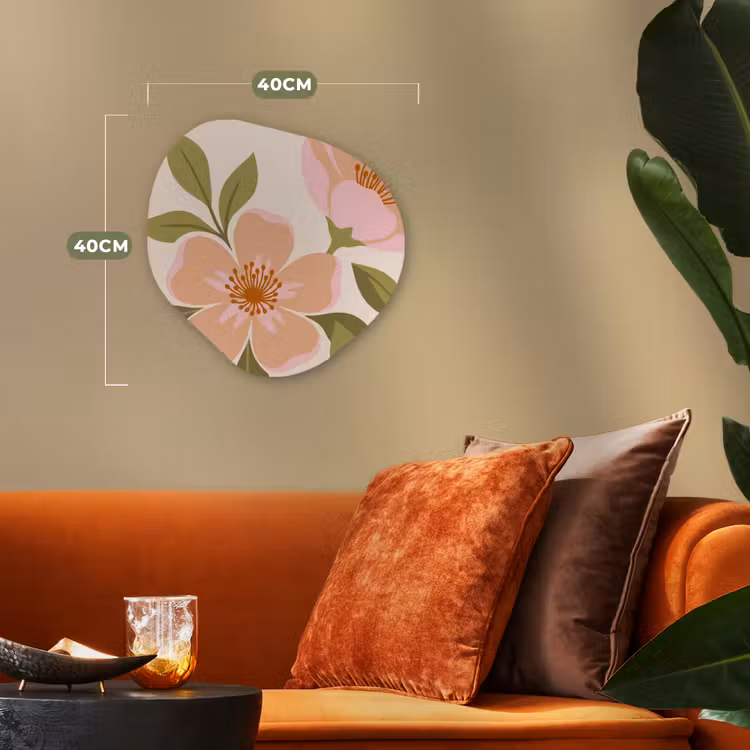 Grafisch - Bloemen - Roze Wandcirkel Organisch Forex 3mm klein -sfeer3
