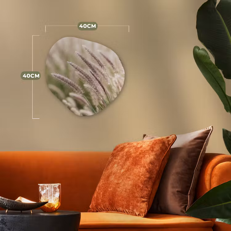 Gras - Close up - Groen Wandcirkel Organisch Forex 3mm klein -sfeer3