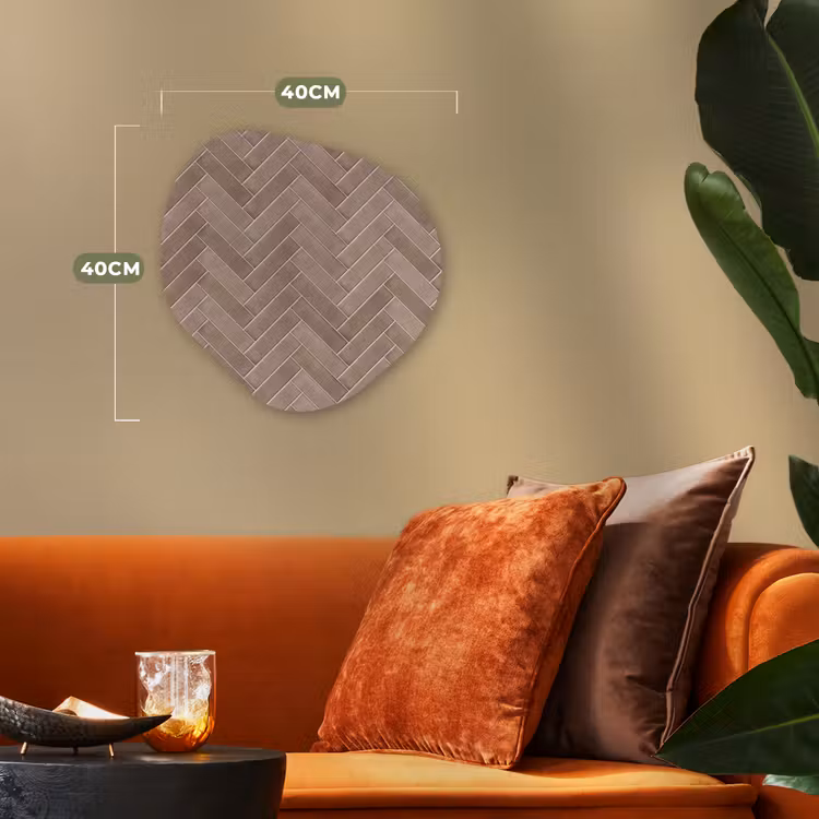 Visgraat - Wandtegel - Oudroze - Terracotta Wandcirkel Organisch Forex 3mm klein 629 -sfeer3