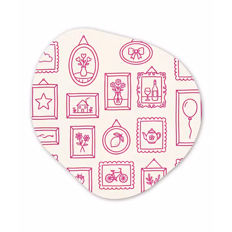Illustratie - Collectie - Kunst - Minimalistisch - Roze Wandcirkel Organisch Forex 3mm klein -3d