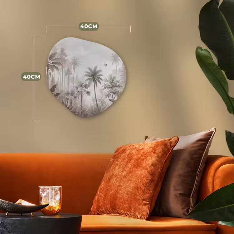Jungle - Palmbomen - Natuur Wandcirkel Organisch Forex 3mm klein -sfeer3