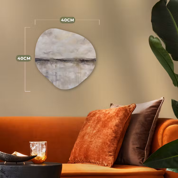 Landschap - Horizon - Natuur - Abstract - Neutraal Wandcirkel Organisch Forex 3mm klein -sfeer3
