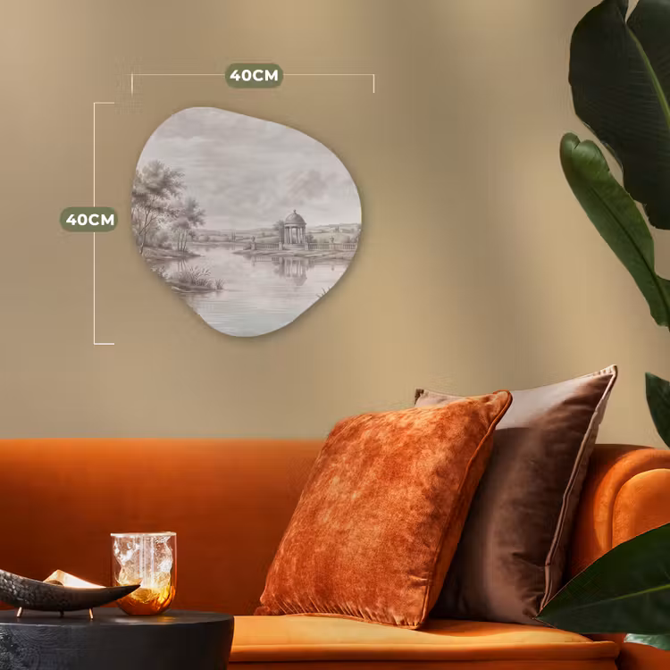 Landschap - Water - Natuur - Sepia Wandcirkel Organisch Forex 3mm klein -sfeer3