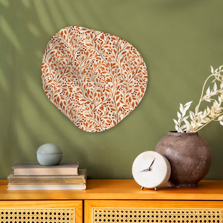 Bladeren - Botanisch - Terracotta Wandcirkel Organisch Forex 3mm klein 629 -sfeer2