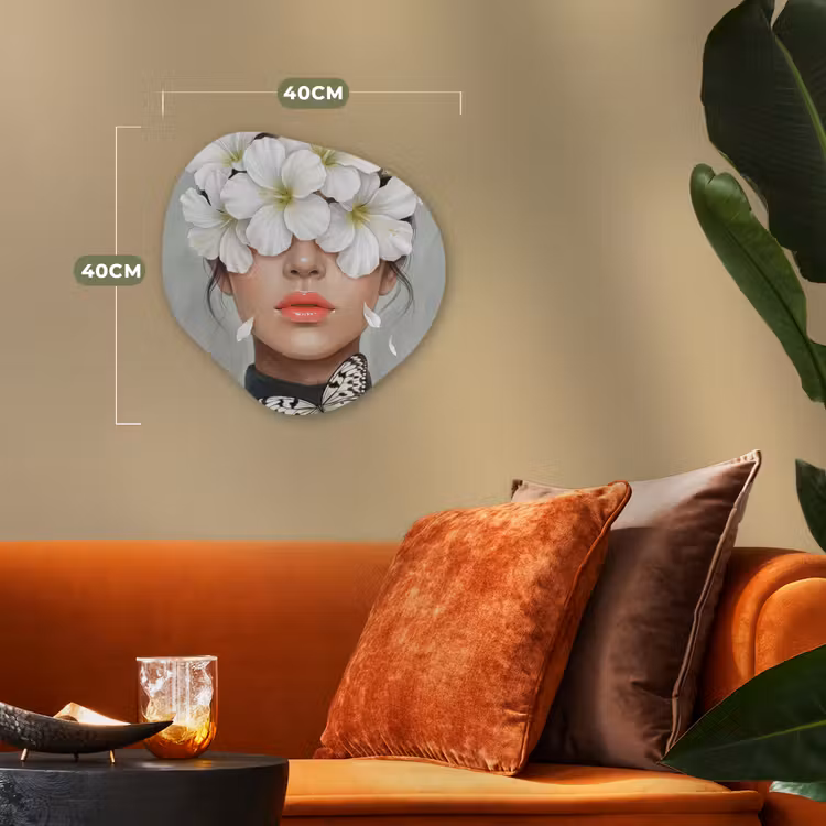 Lelies - Portret - Wit Wandcirkel Organisch Forex 3mm klein -sfeer3