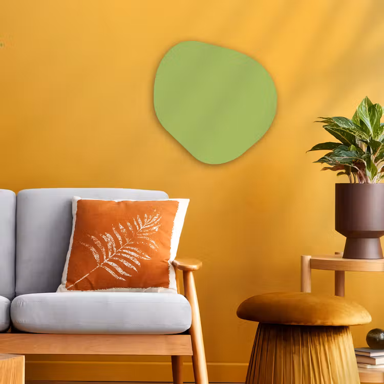 Lime - Glow - Groen Wandcirkel Organisch Forex 3mm klein 629 -sfeer4