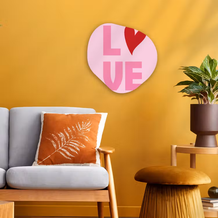 Love - Roze - Hart - Valentijn Wandcirkel Organisch Forex 3mm klein -sfeer4