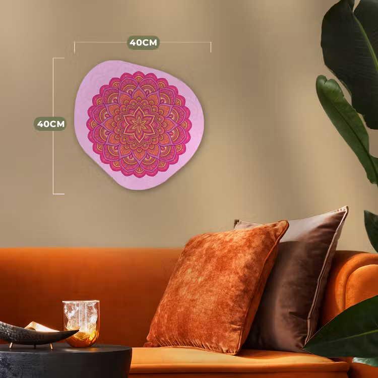 Mandala - Cirkel - Spiritueel - Oosters - Roze Wandcirkel Organisch Forex 3mm klein -sfeer3