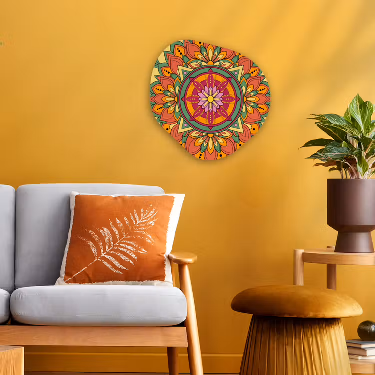 Mandala - Bloemen - Abstract - Kleurrijk Wandcirkel Organisch Forex 3mm klein -sfeer4