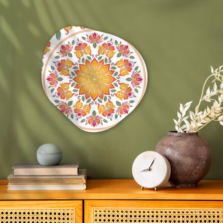Mandala - Bloemen - Decoratie - Kleurrijk - Abstract Wandcirkel Organisch Forex 3mm klein -sfeer2