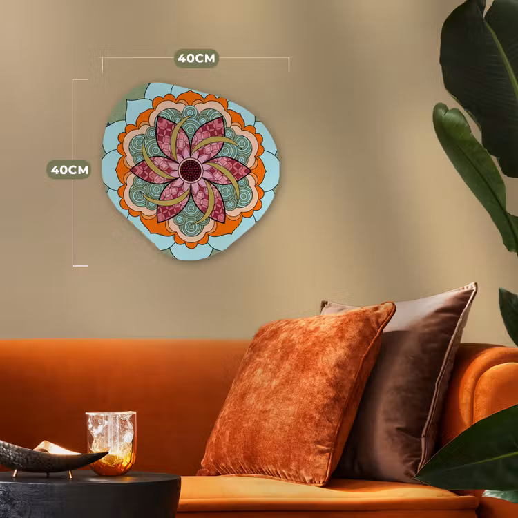 Mandala - Geometrisch - Kunst - Decoratief - Kleurrijk Wandcirkel Organisch Forex 3mm klein -sfeer3
