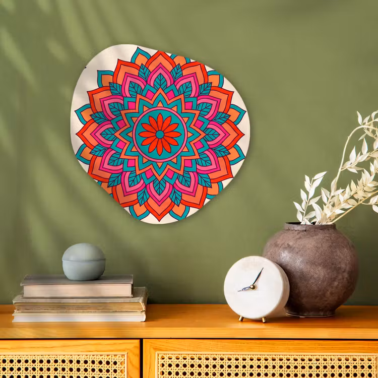 Mandala - Patroon - Abstract - Kleurrijk - Modern Wandcirkel Organisch Forex 3mm klein -sfeer2
