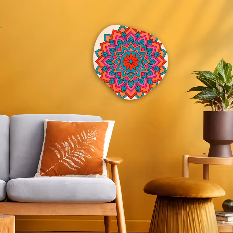 Mandala - Patroon - Abstract - Kleurrijk - Modern Wandcirkel Organisch Forex 3mm klein -sfeer4