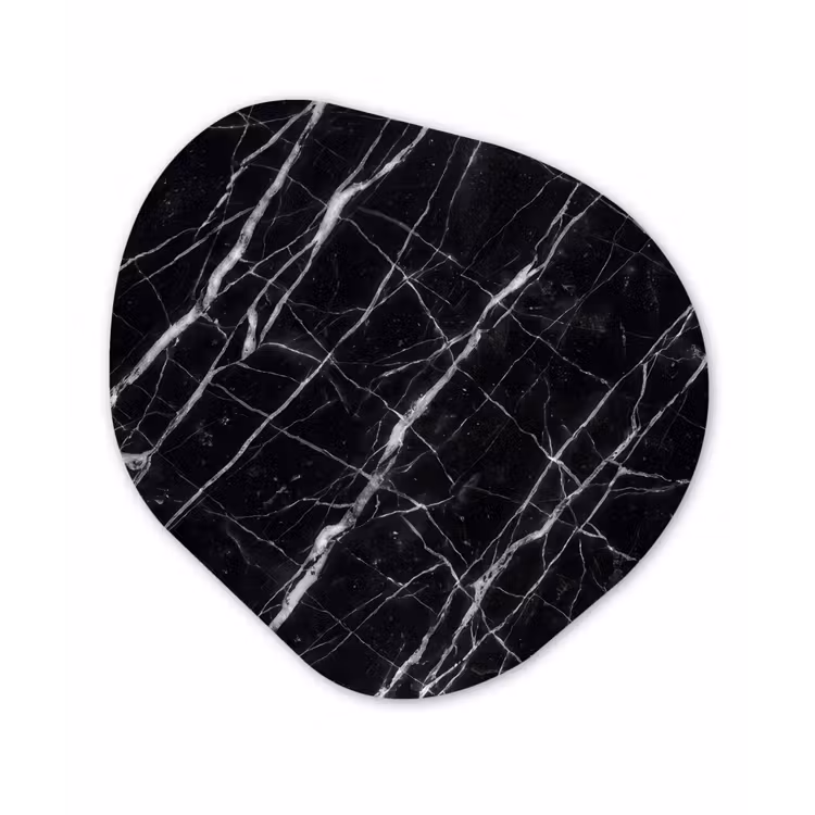 Marmer - Aders - Abstract - Zwart Wandcirkel Organisch Forex 3mm klein -3d