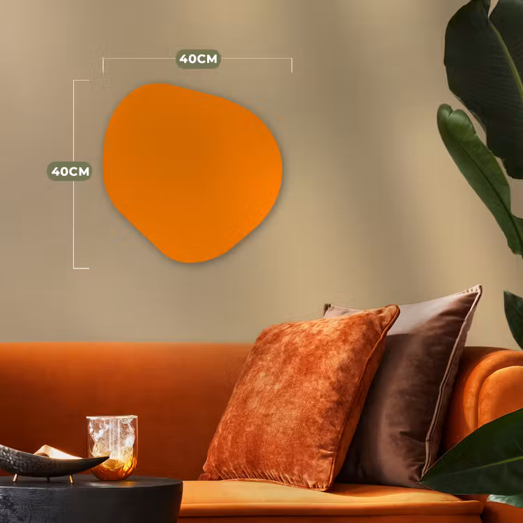 Marigold - Glow - Oranje Wandcirkel Organisch Forex 3mm klein 629 -sfeer3