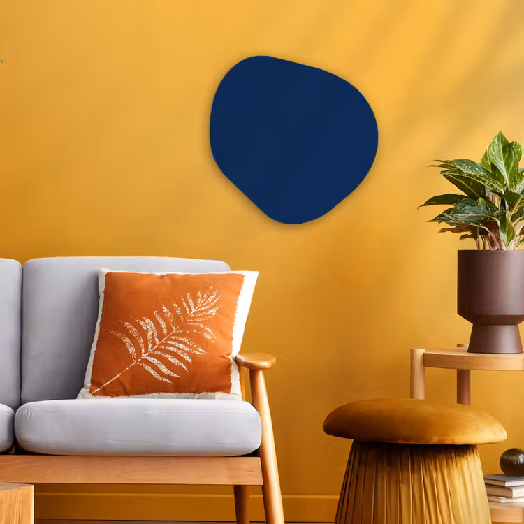 Midnight - Navy - Blauw Wandcirkel Organisch Forex 3mm klein 629 -sfeer4