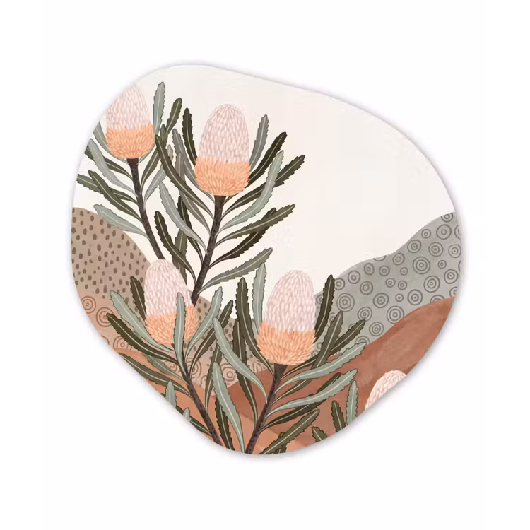 Modern - Heuvels - Terracotta Wandcirkel Organisch Forex 3mm klein -3d