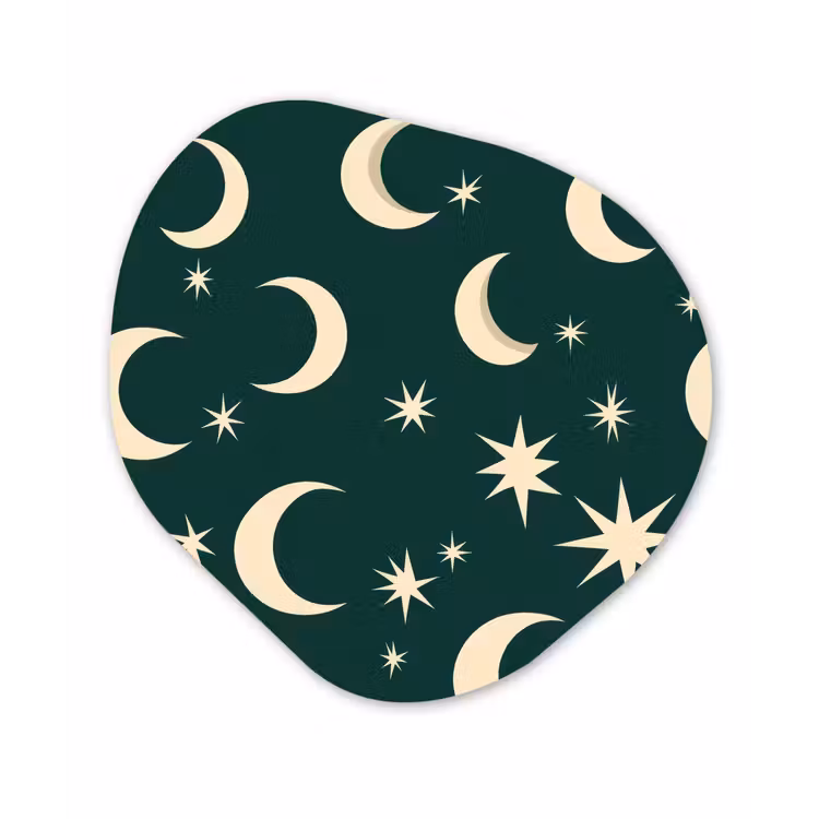 Manen - Sterren - Groen Wandcirkel Organisch Forex 3mm klein 629 -3d