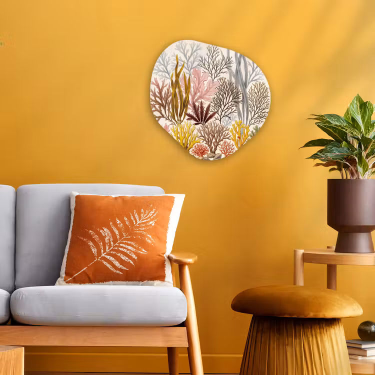 Natuur - Onderwater - Botanisch - Vintage - Kleurrijk Wandcirkel Organisch Forex 3mm klein -sfeer4
