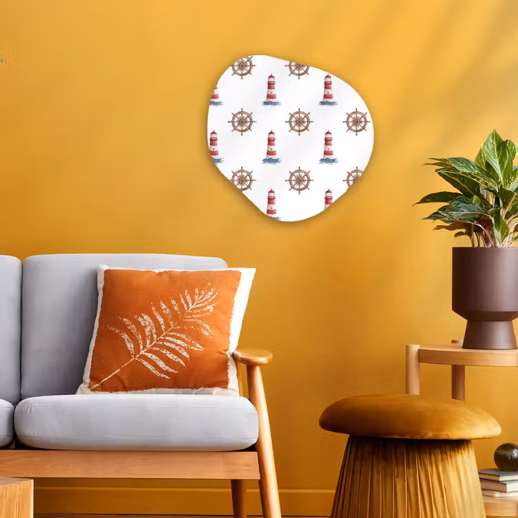 Nautisch - Klassiek - Rood Wandcirkel Organisch Forex 3mm klein 629 -sfeer4
