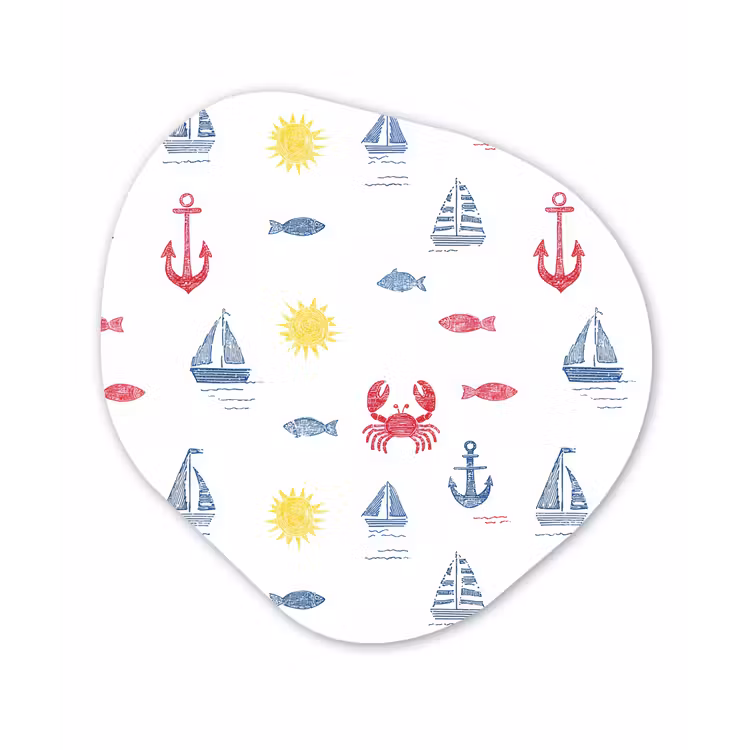 Nautisch - Illustraties - Kleurrijk Wandcirkel Organisch Forex 3mm klein 629 -3d