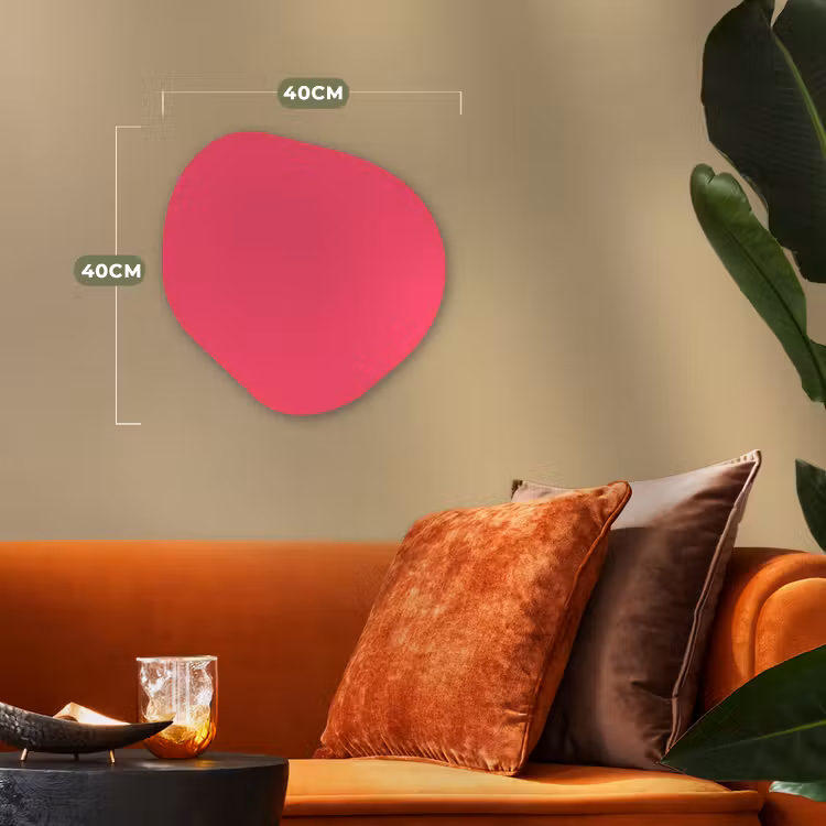 Neon - Flamingo - Roze Wandcirkel Organisch Forex 3mm klein 629 -sfeer3