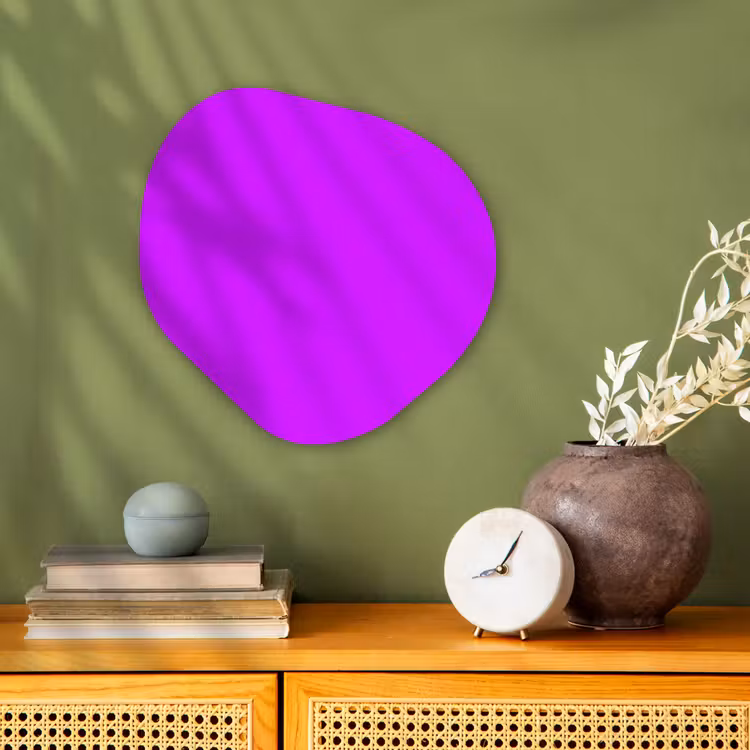 Neon - Orchid - Paars Wandcirkel Organisch Forex 3mm klein 629 -sfeer2