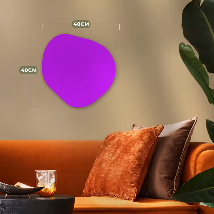 Neon - Orchid - Paars Wandcirkel Organisch Forex 3mm klein 629 -sfeer3