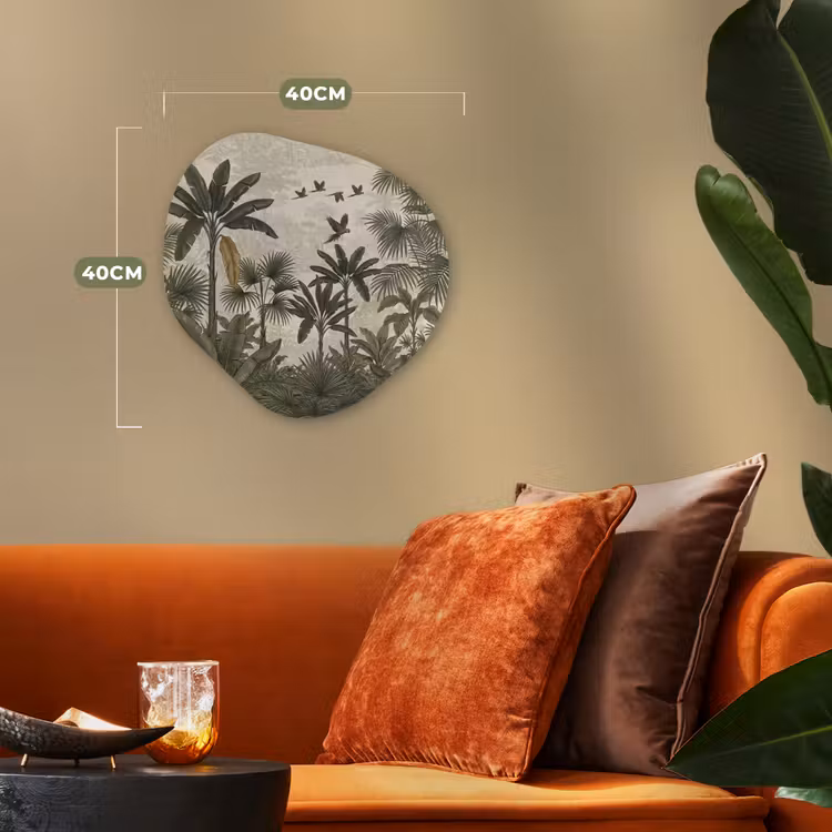 Papagaaien - Jungle - Tropisch - Green Wandcirkel Organisch Forex 3mm klein -sfeer3