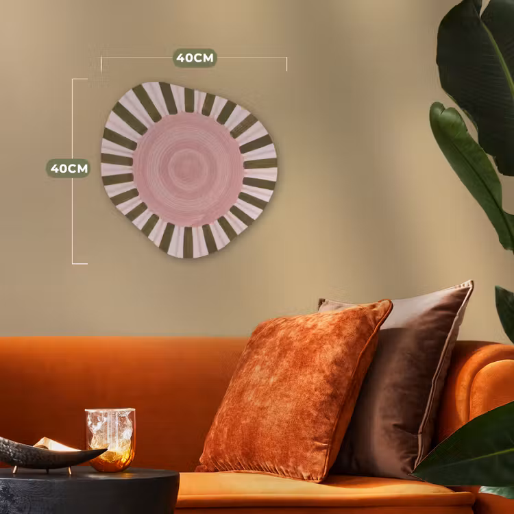 Patroon - Cirkel - Stralen - Abstract - Roze Wandcirkel Organisch Forex 3mm klein -sfeer3