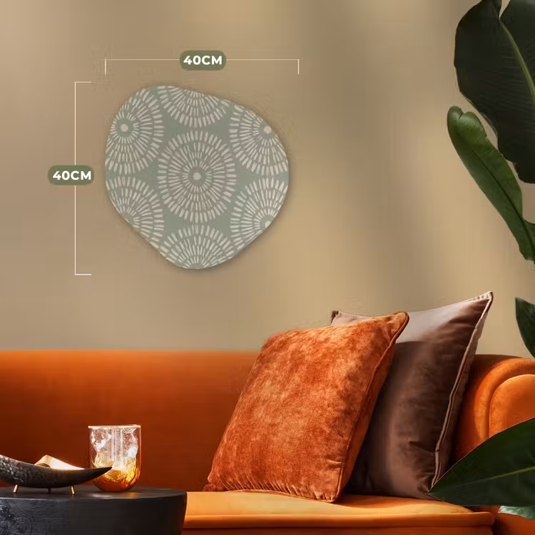 Patroon - Cirkels - Abstract - Modern - Groen Wandcirkel Organisch Forex 3mm klein -sfeer3