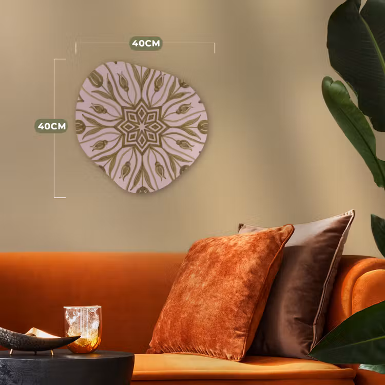 Patroon - Mandala - Decoratie - Abstract - Groen Wandcirkel Organisch Forex 3mm klein -sfeer3