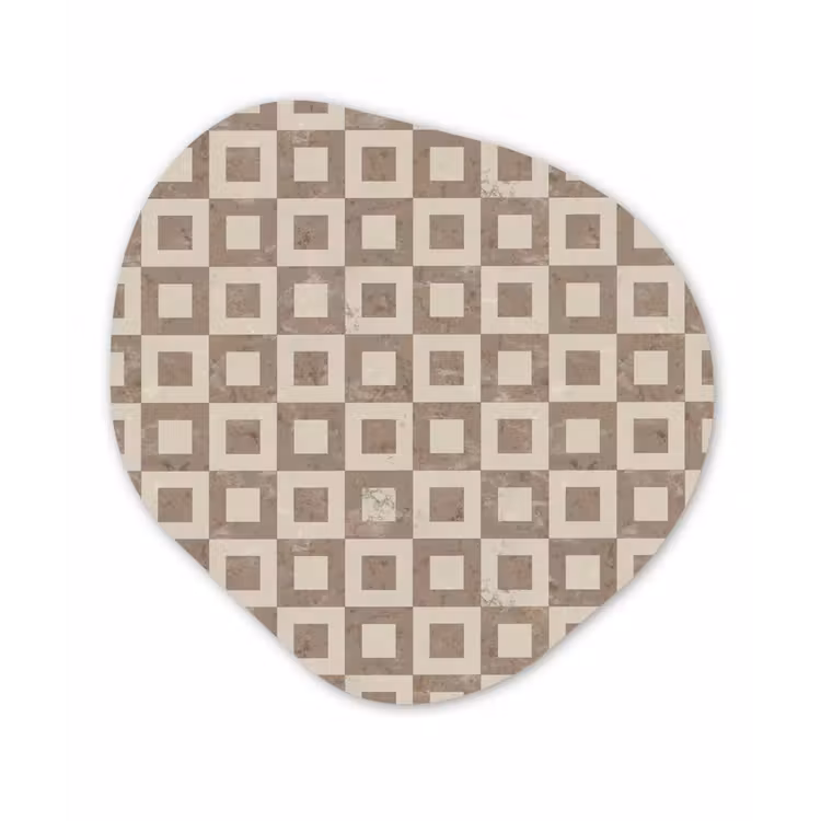 Patroon - Marmer - Beige Wandcirkel Organisch Forex 3mm klein 629 -3d