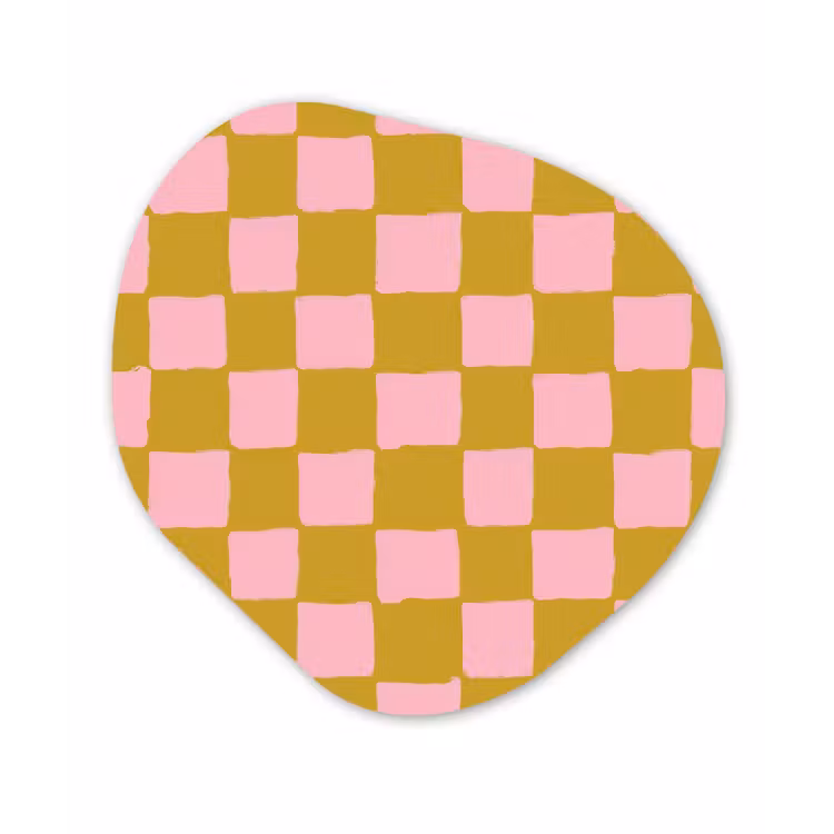 Patroon - Vierkant - Roze Wandcirkel Organisch Forex 3mm klein 629 -3d