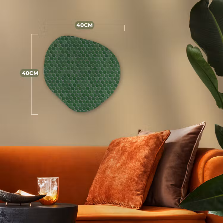 Penny - Mozaïek - Bosgroen - Green Wandcirkel Organisch Forex 3mm klein 629 -sfeer3