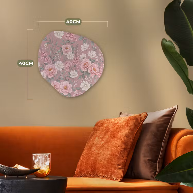 Pioenrozen - Vingerhoedskruid - Pink Wandcirkel Organisch Forex 3mm klein -sfeer3