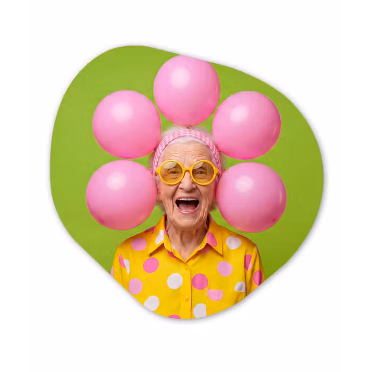 Mens - Ballonnen - Feest - Kleurrijk - Roze Wandcirkel Organisch Forex 3mm klein -3d