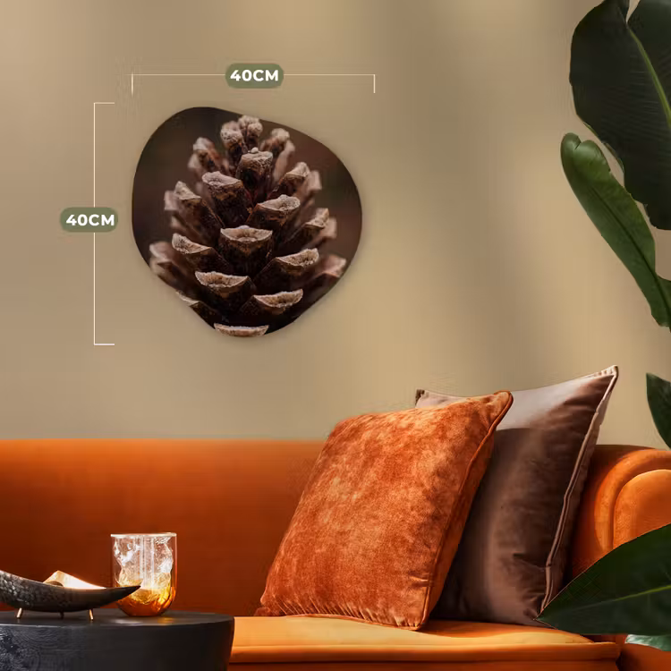 Dennenappel - Bos - Herfst - Bruin - Sfeervol Wandcirkel Organisch Forex 3mm klein -sfeer3